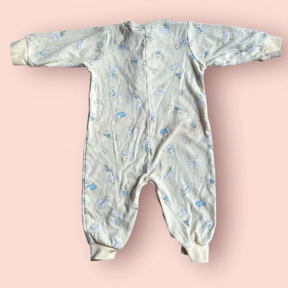Vtg Sleeper Coverall Baby 12 Months Yellow One Piece Children’s Place Duck Bunny
